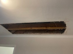 Damaged Plasterboard cut away