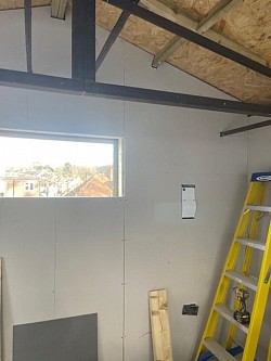 New consumer unit in situ and boarding underway