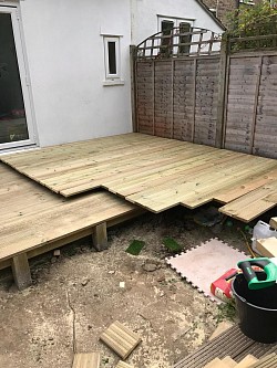 Framework in and raised section taking shape