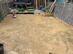 Turf removed and sand layer added